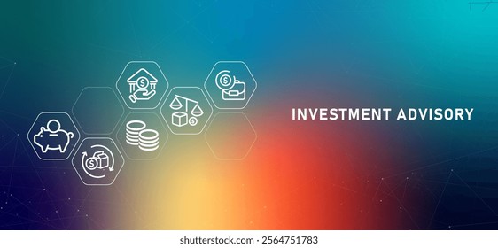 Investment advisory gradient header financial investor consultant strategy money wealth management illustration concept