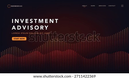 Investment Advisory Website Header Dark Background With Dynamic Financial Chart