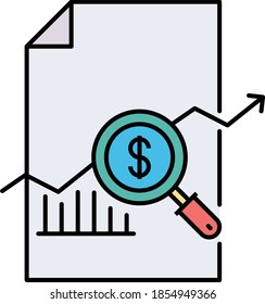 Investment Analysis based on Historical Data Concept Vector Icon Design, Financier and investors Symbol on White Background, Business Capitalism and Finance Sign,