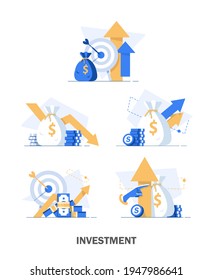 Investment analysis concept banner,Financial planning,Data analysis concept,Business concept for marketing ,analysis and brainstorm,flat design icon vector illustration