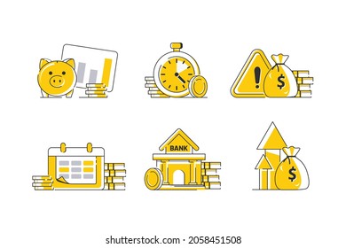 Investment analysis concept bannerfinancial planningdata analysis concept,flat design icon vector illustration