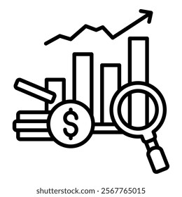 Investment Analysis Icon Element For Design
