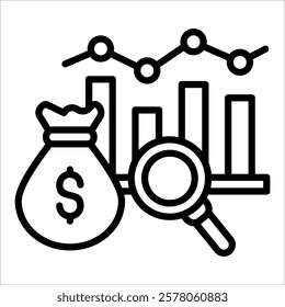 Investment Analysis Icon Element For Design