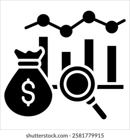 Investment Analysis Icon Element For Design