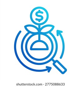 Investment Analysis Icon - Outline Gradient Icons For Accounting And Business