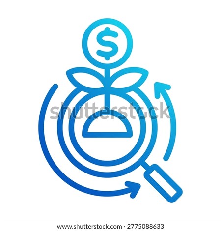 Investment Analysis Icon - Outline Gradient Icons For Accounting And Business