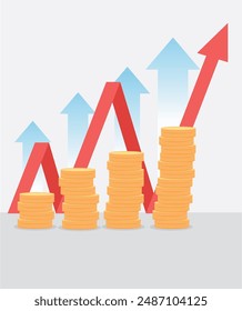 Investment and analysis money cash profits. Successful investor or entrepreneur making investing plans. stock illustration