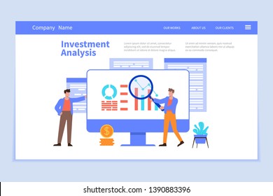 Investment Analysis vector concept landing page for website