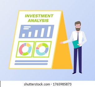 Investment Analysis Vector Person Presentation Infographics Stock ...