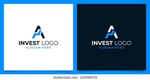 Investment analytic logo design template with initial letter A logo graphic design vector illustration. Symbol, icon, creative.