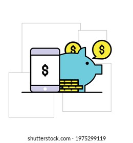 Investment application Illustration. modern simple vector icon, flat graphic symbol in trendy flat design style. wallpaper. lockscreen. pattern. frame, background, backdrop, sign, logo.