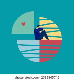 Investment asset allocation and balancing concept Businessman investors make pie charts to balance their portfolios to suit risk and return.
