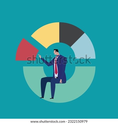 Investment asset allocation and balancing concept Businessman investors make pie charts to balance their portfolios to suit risk and return.