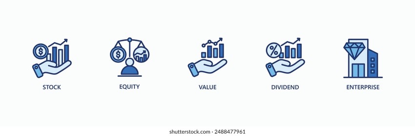 Investment Asset Management Banner Web Icon Vector Illustration Concept With Icon Of Stock, Equity, Value, Dividend, Enterprise