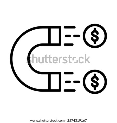 Investment Attraction icon line vector illustration