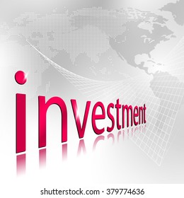 Investment background with world map - abstract global business and finance template