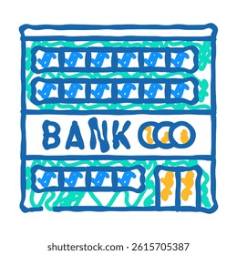 investment bank building doodle icon sketch vector. investment bank building sign. isolated symbol illustration