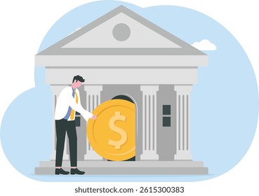 Investment bank financial service to provide invest advisory, wealth management or loan for company, money growth or profit and earning concept,

