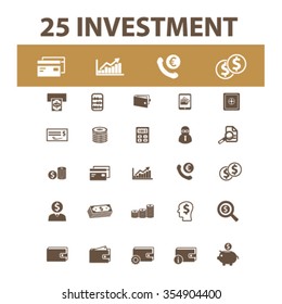 investment, bank, mobile trading, investor, wealth, deposit, market, payment, bankir, cash, finance, money, check, wallet icons, signs vector concept set for infographics, mobile, website, application