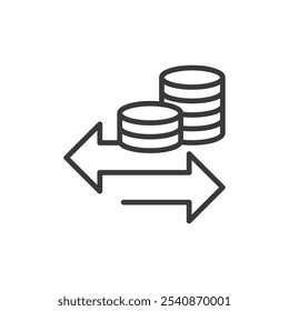 Banco de investimento, ícone em design de linha. Investimento, banca, finanças, fusões, aquisições, capital, mercados no vetor de fundo branco. Ícone de traçado editável do Investment banking