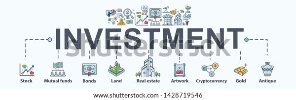 Investment Banner Web Icon Business Finance 库存矢量图（免版税）1428719546