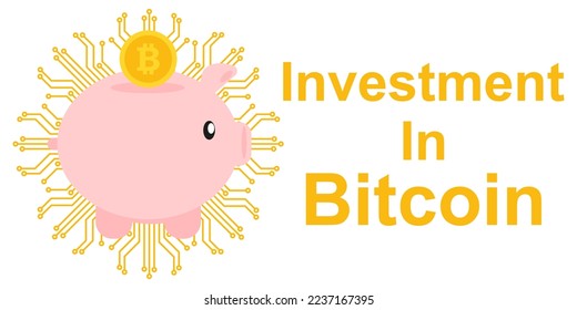 Investment in bitcoin concept.  Vector Illustration