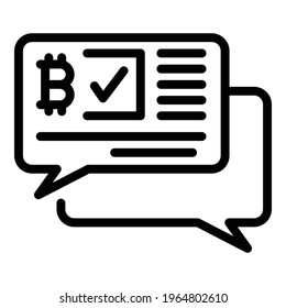 Investment bitcoin icon. Outline Investment bitcoin vector icon for web design isolated on white background