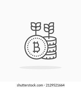 Investment bitcoin line icon. Editable stroke and pixel perfect. Can be used for digital product, presentation, print design and more.