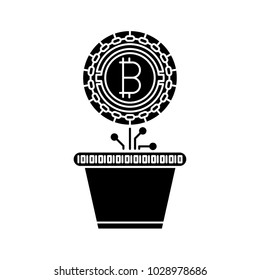 Investment bitcoin vector icon