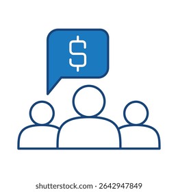 Investment Blue Team Line Icon. Investment, Finance, Economy, Portfolio, Strategy, Money, Investor, Currency, Retirement, Wealth Icons. Editable Stroke Vector Illustration