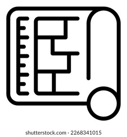 Investment building plan icon outline vector. Money bank. Support grant