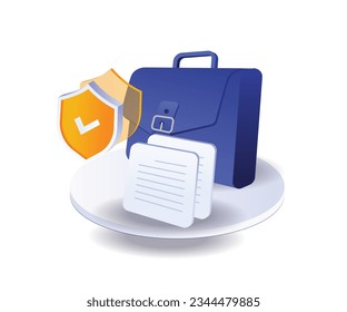 Investment business data security flat and isometric illustration