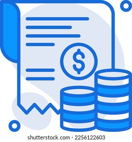 Investment business icon with purple and orange duotone style. Safe, sign, loan, budget, wallet, wealth, savings. Vector illustration