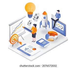 Investment business target development report graph