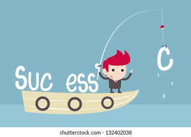 investment, businessman success fishing.