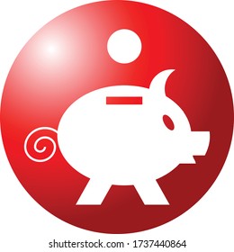 Investment button icon web symbol for web computer and mobile with shining red round