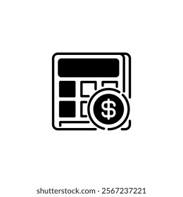 Investment Calculator Glyph Icon. linear style sign for mobile concept and web design. Outline vector icon.