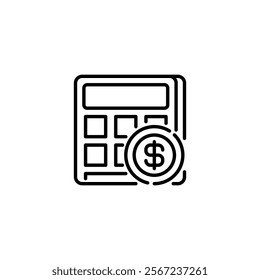 Investment Calculator Line Icon. linear style sign for mobile concept and web design. Outline vector icon.