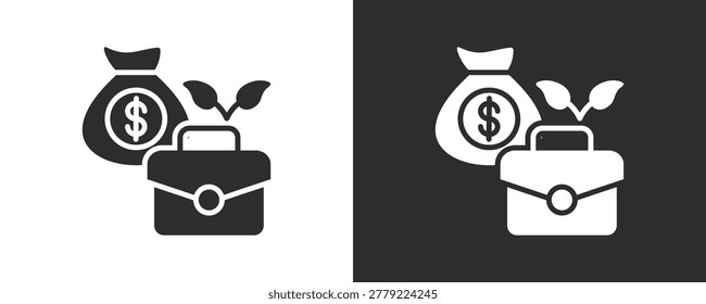 Investment Capital Icon Set Vector Collection Isolated In Black And White