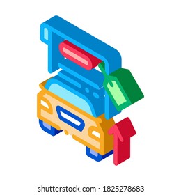 investment in car icon vector. isometric investment in car sign. color isolated symbol illustration