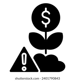 Ilustración vectorial de la línea Icono de advertencia de inversión