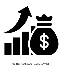 Investment Chart Icon Element For Design