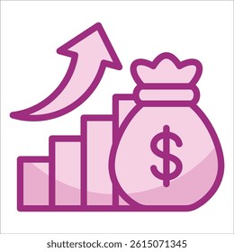 Investment Chart Icon Element For Design