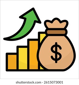 Investment Chart Icon Element For Design