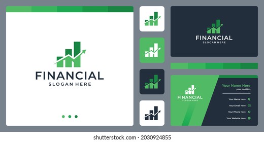 Investment Chart Logo Design And Analytics. Business Card Template Design.