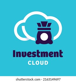 Investition mit Cloud-Logo, Vektordesign-Symbol-Symbol-Symbol-Illustration kreative Idee