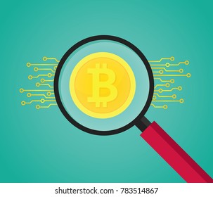 Investment Coin, Bitcoin Icon, Bitcoin Background, Money Symbol, Stock Market, Virtual Crypto Currency, Cryptocurrency, Digital Wallet, Flat Vector Illustration Background