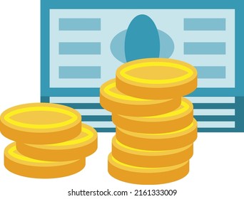 investment coin icon vector with white background