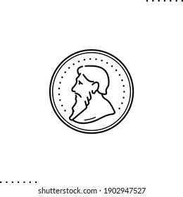 investment coins and numismatics vector icon in outline