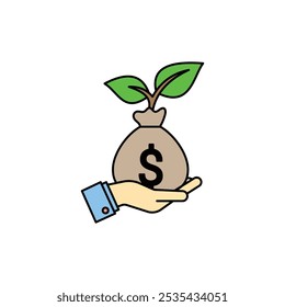 Investment colored vector icon on white background. Stock vector EPS10